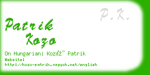 patrik kozo business card